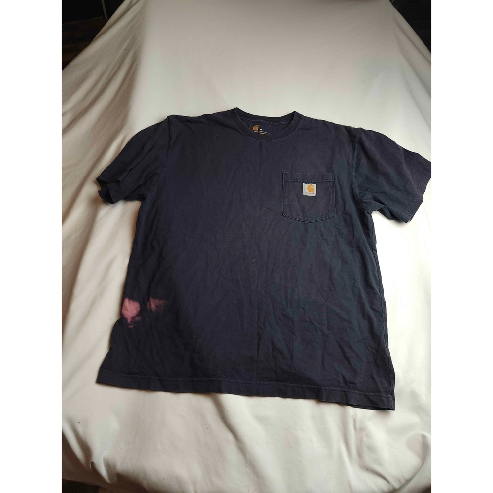Carhartt Pocket T-Shirt Mens Medium Black Grunge Workwear Distressed Streetwear